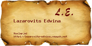 Lazarovits Edvina névjegykártya